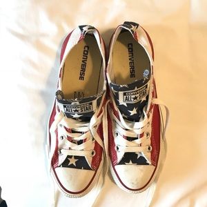 American flag low top Converse
